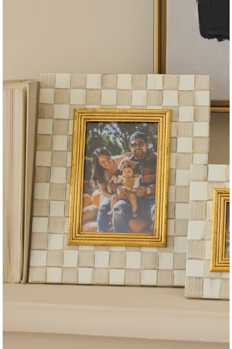 Mocha Check Enameled Steel 4 x 6-Inch Picture Frame, Alternate, color, MOCHA