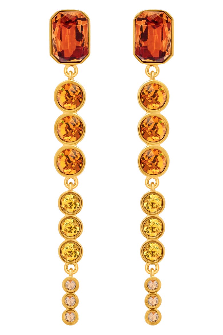 Cascading Rhinestone Drop Earrings, Main, color, TOPAZ