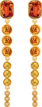 Oscar de la Renta Cascading Rhinestone Drop Earrings