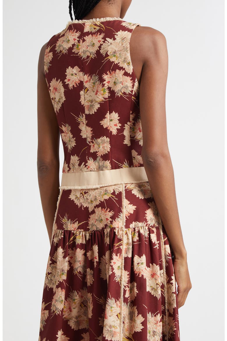 Rowena Mae Bouquet Floral Top, Alternate, color, WINEBERRY MULTI