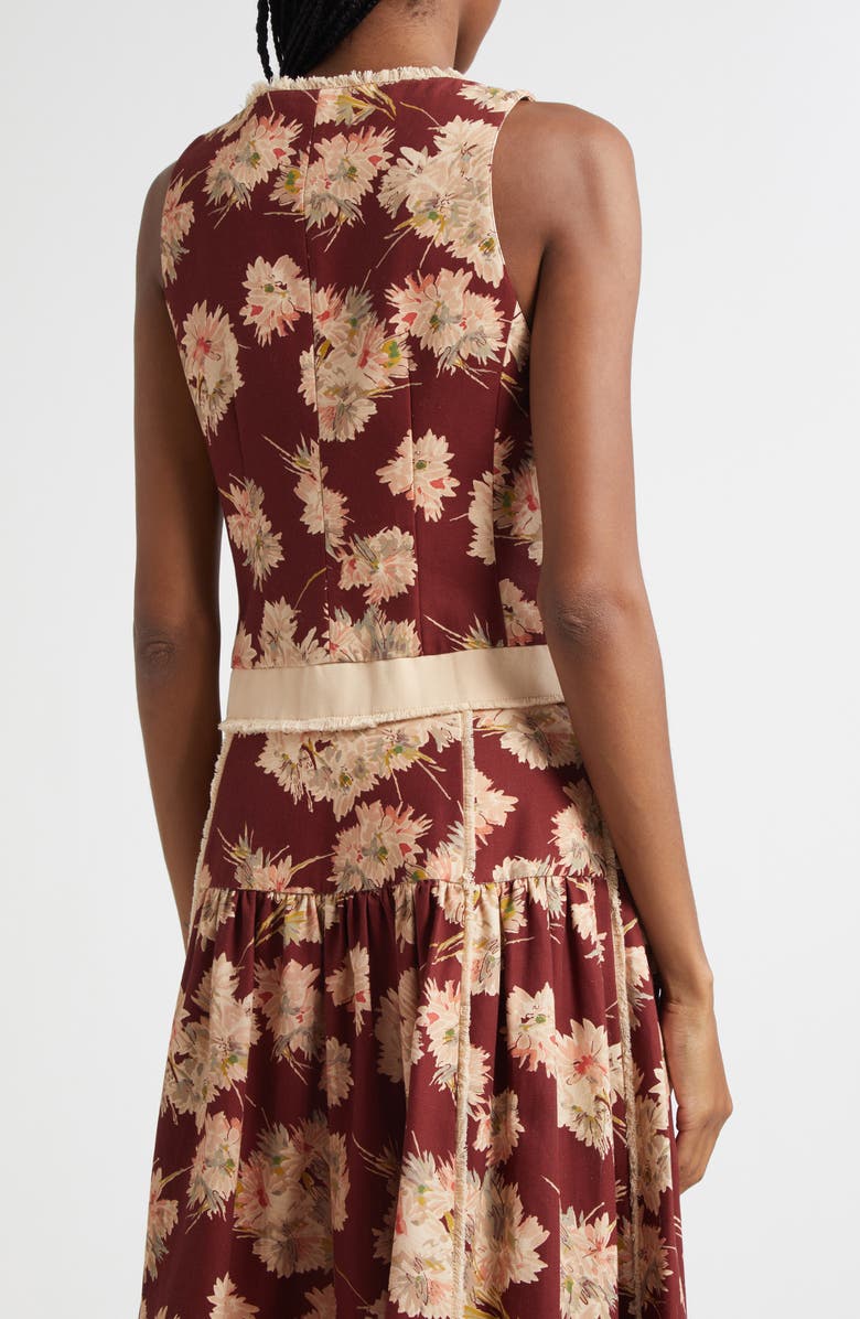 Cinq à Sept Rowena Mae Bouquet Floral Top, Alternate, color, Wineberry Multi