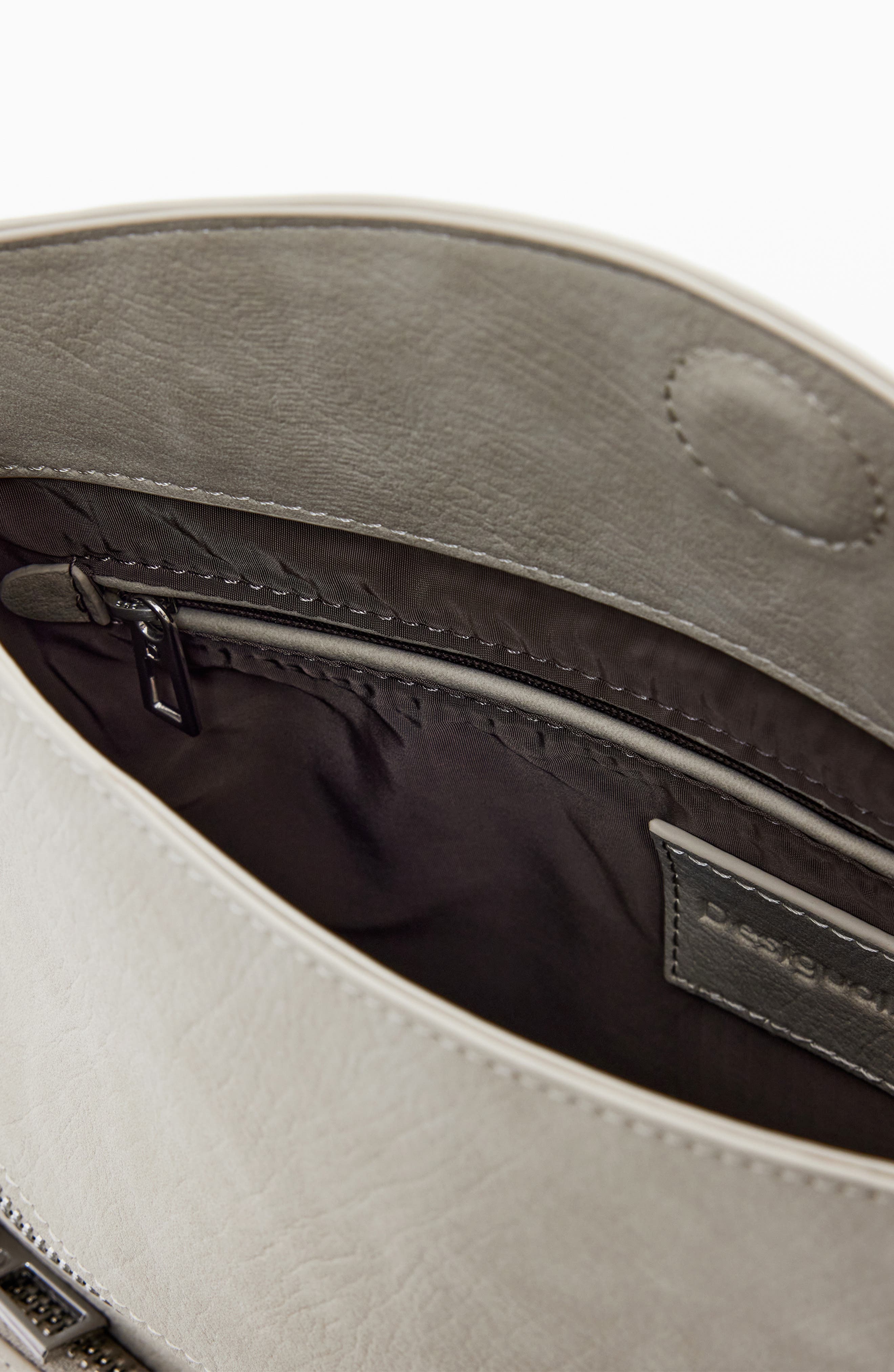 Desigual Faux Leather Crossbody Bag, Alternate, color, Light Gray