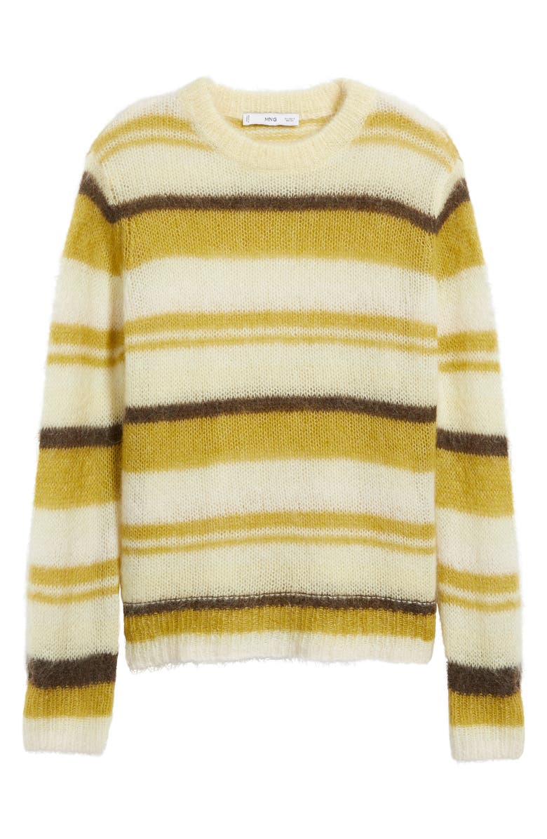 MANGO Colorin Crewneck Sweater, Alternate, color, Olive Green