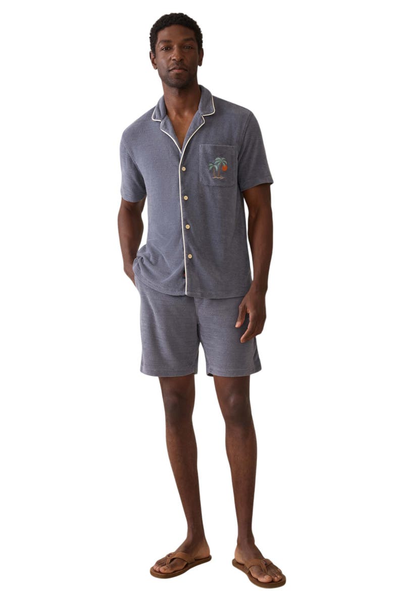 Faherty Cabana Towel Terry Camp Shirt, Alternate, color, Montauk