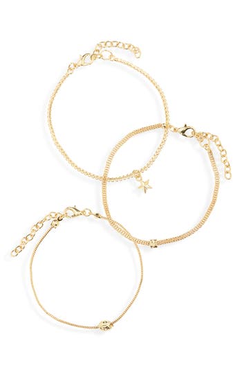 Area Stars 3-piece Mia Bracelet Set In Gold