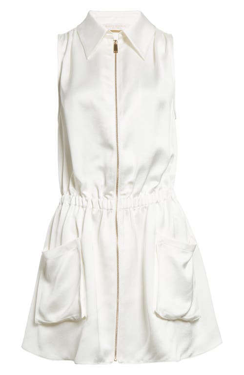 Ramy Brook Waverly Sleeveless Satin Dress In White
