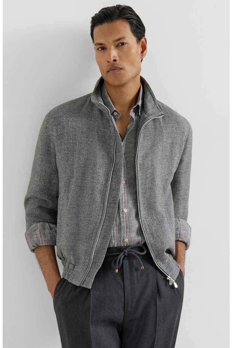Outerwear jacket with stand collar, Alternate, color, Medium Grey