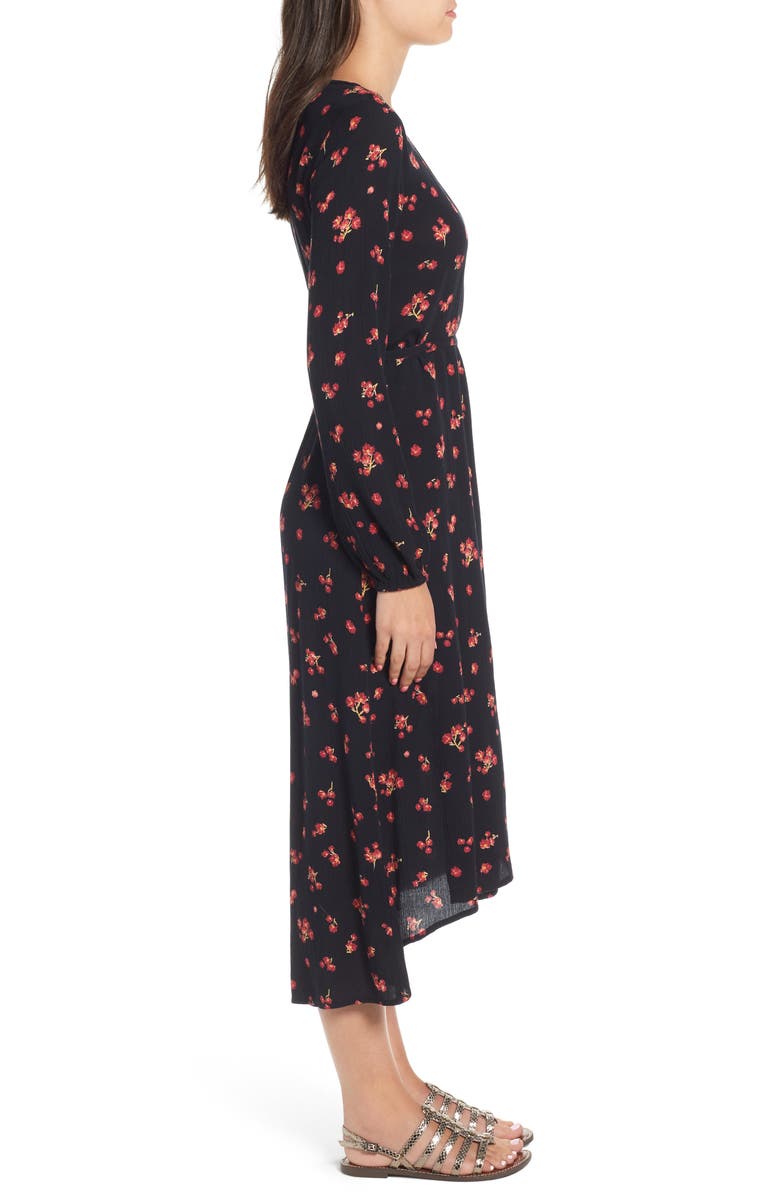 Billabong Forever Wild Floral Print Wrap Dress, Alternate, color, 