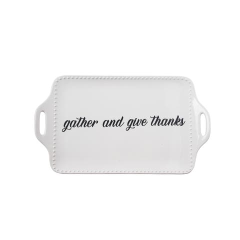 Dolomite White Harvest Give Thanks Serving Tray for Fall