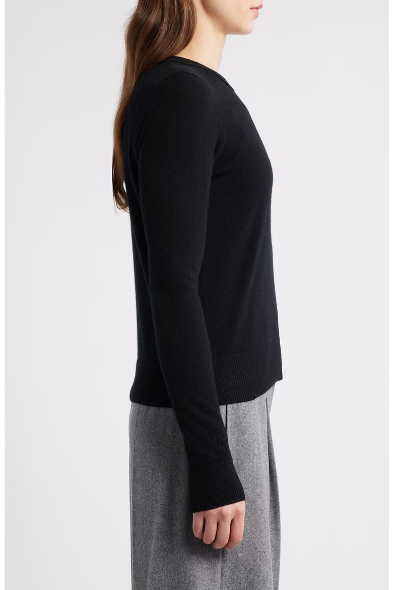 Classic Crewneck Cashmere Sweater, Alternate, color, BLACK