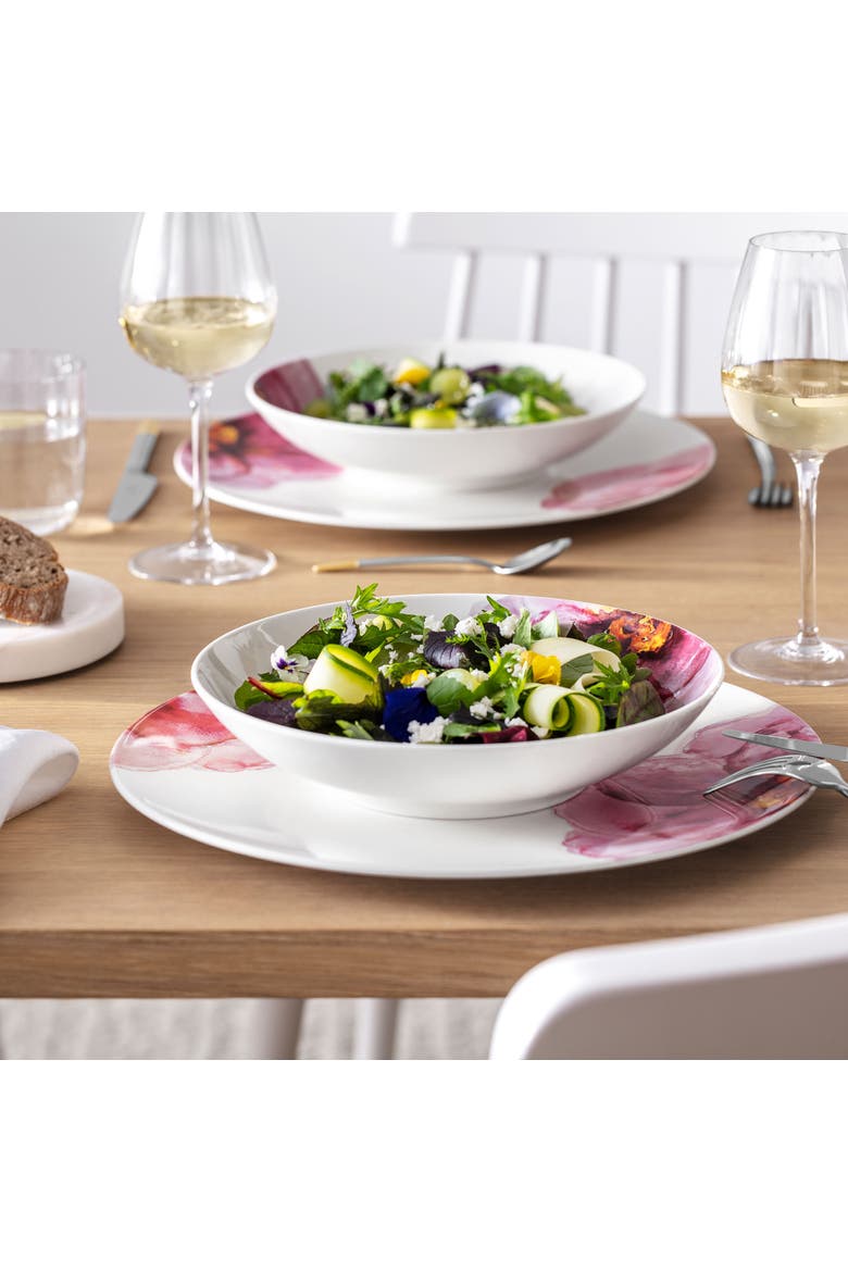 Rose Garden Individual Pasta Bowl, Alternate, color, pink