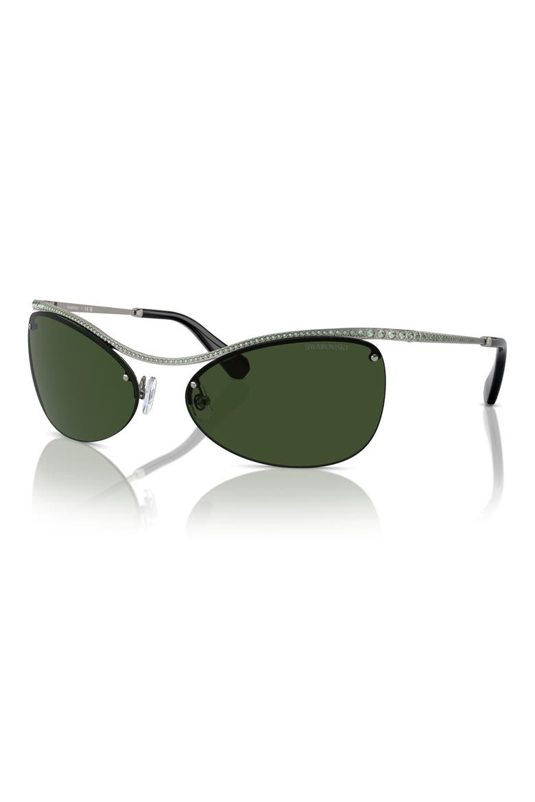 63mm Irregular Sunglasses, Alternate, color, GUNMETAL