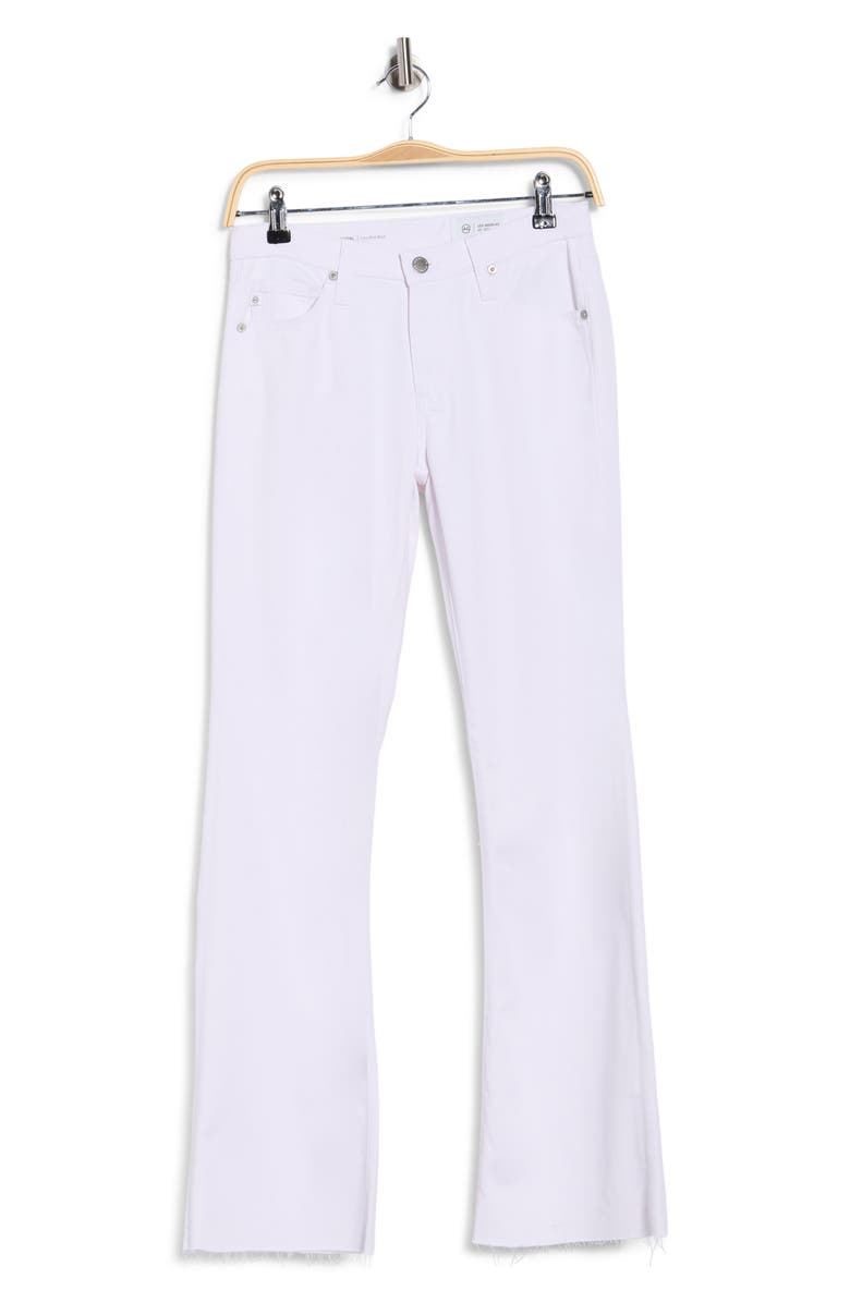 AG Angel Raw Hem Mid Rise Bootcut Jeans, Alternate, color, Pearl White