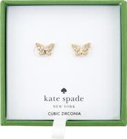 Kate Spade New York pavé cubic zirconia butterfly stud earrings