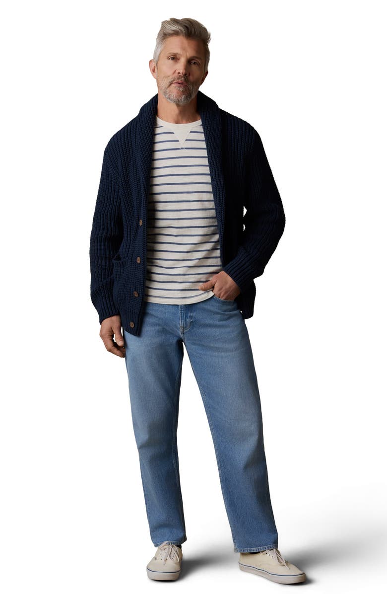 Faherty Pima Cotton Cardigan, Alternate, color, Playa Navy