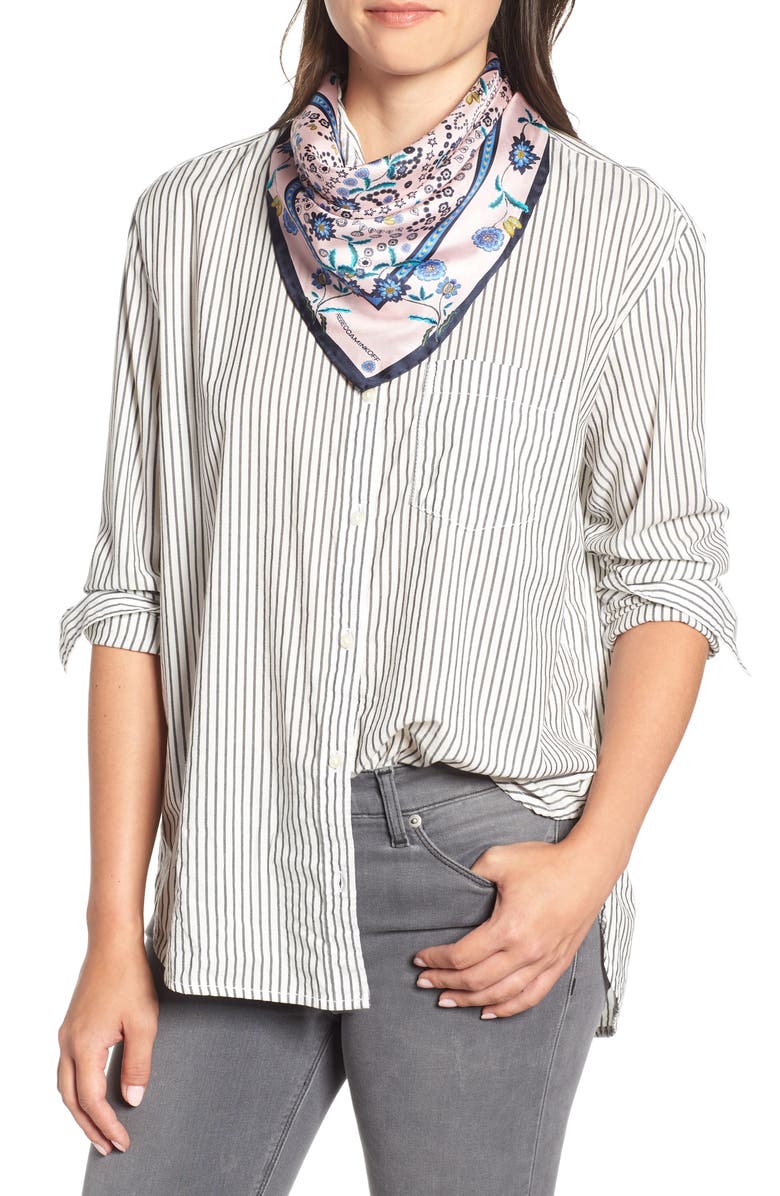 Rebecca Minkoff Mixed Floral Paisley Silk Bandana, Main, color, 