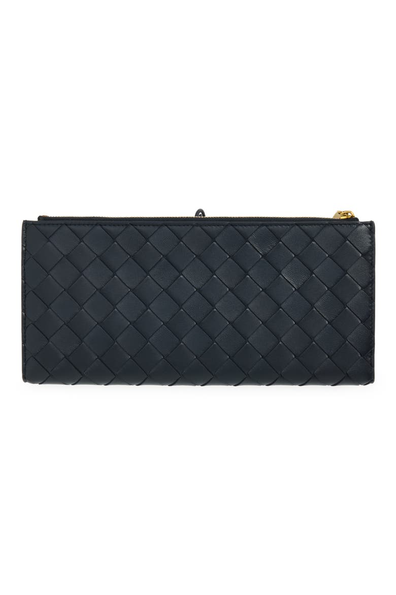 Intrecciato Leather Bifold Wallet, Alternate, color, MIDNIGHT MUSE BRASS
