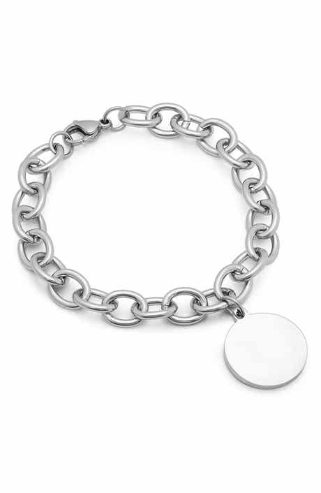 Disc Pendant Link Bracelet