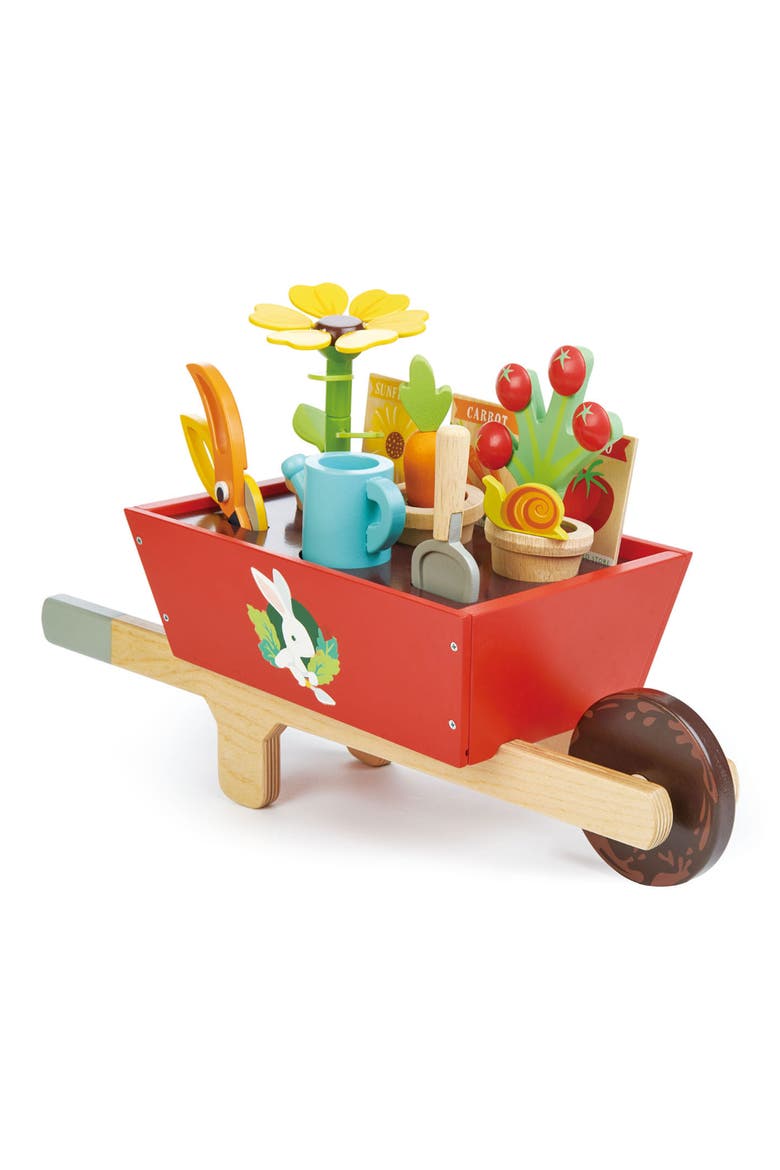 Garden Wheelbarrow Playset, Main, color, RED