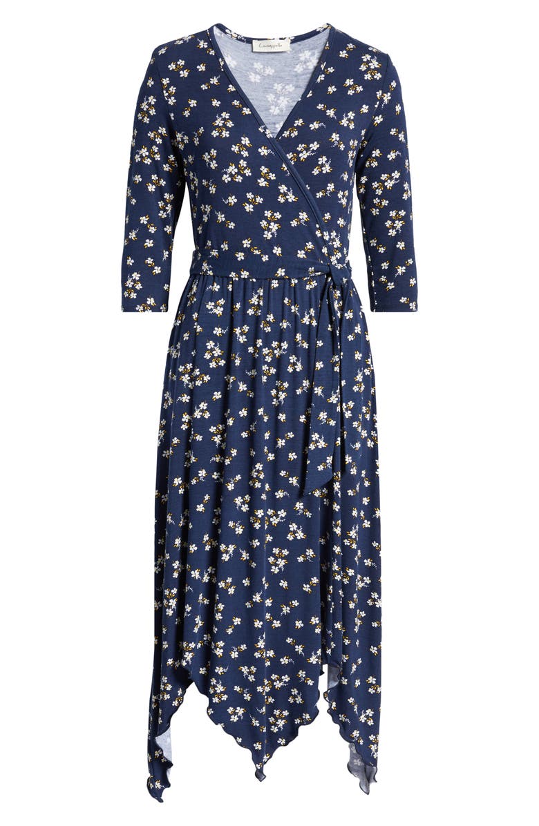 Loveappella Loveapella Faux Wrap Midi Dress, Alternate, color,