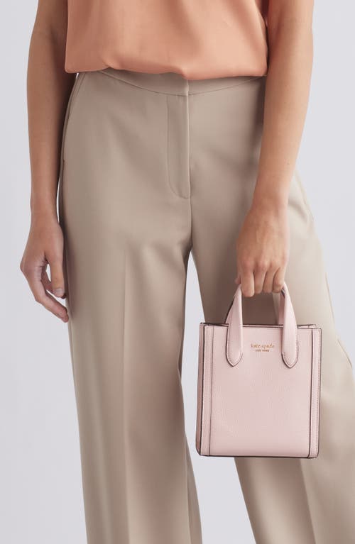 Shop Kate Spade New York Mini Manhattan Pebbled Leather Tote In Crepe Pink