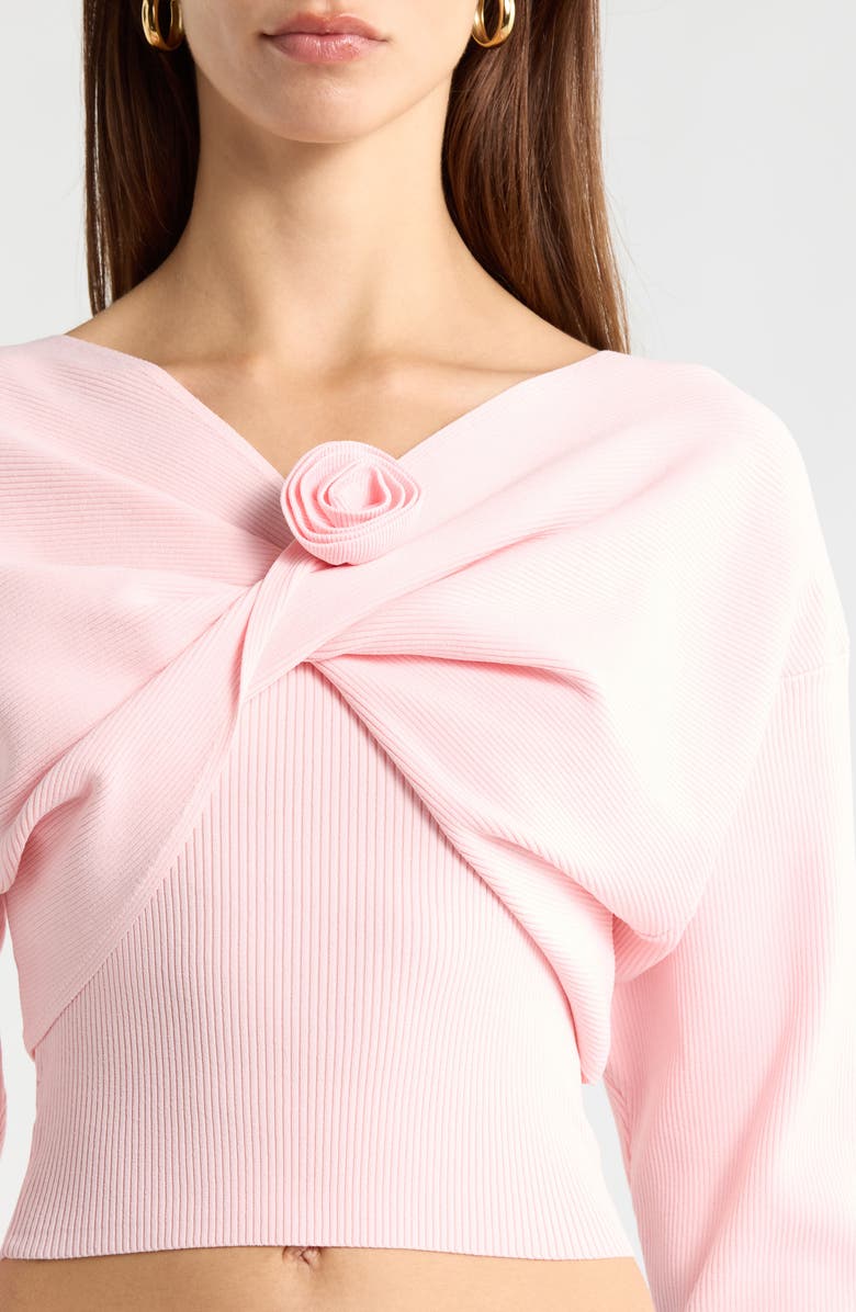 ASTR the Label Jasmyn Rib Crop Tube Top 
Bolero Set, Alternate, color, Soft Pink