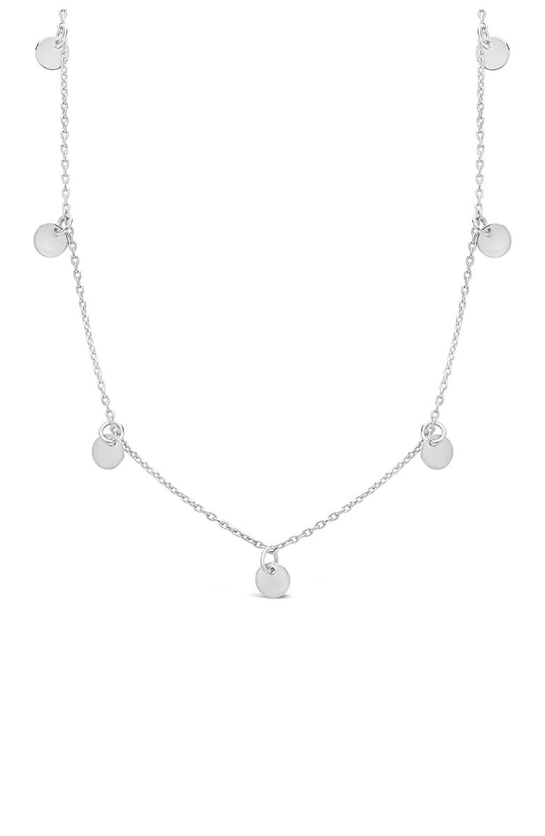 Sterling Forever Sterling Silver Disk Charm Necklace, Main, color, Silver