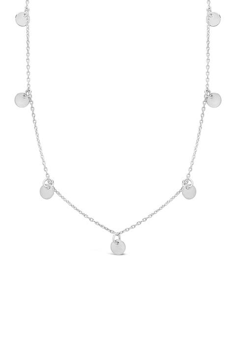 Sterling Silver Disk Charm Necklace