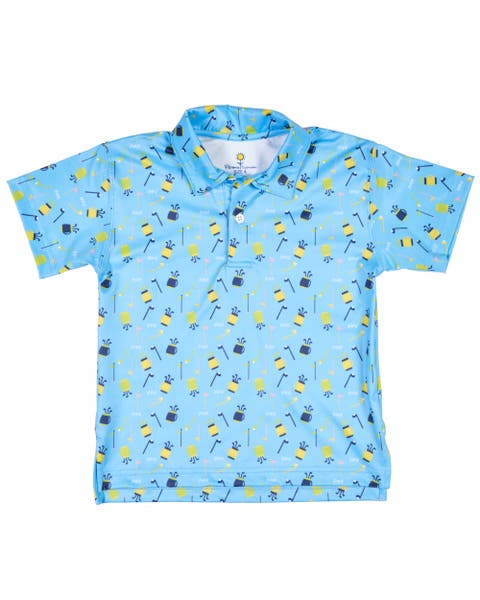 Golf Print Performance Knit Polo (Toddler, Little Kid)