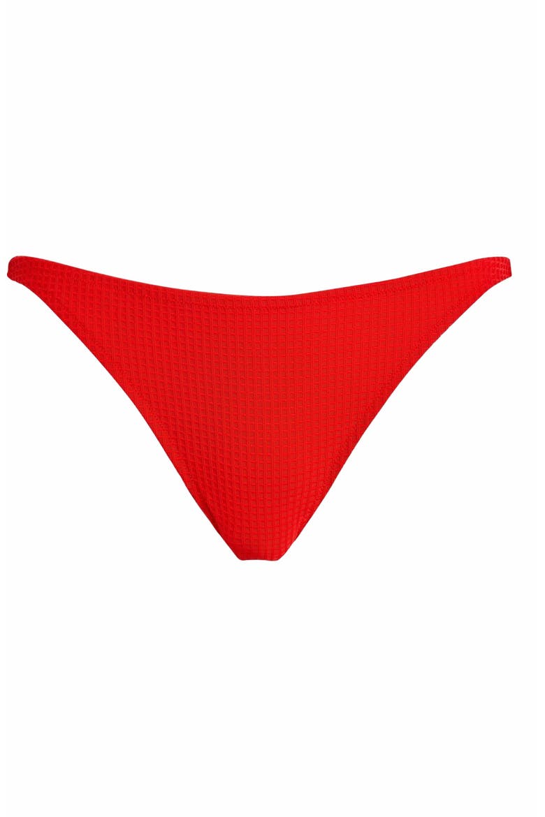 Women's Jacquard Vichy Bikini Bottom, Alternate, color, COQUELICOT