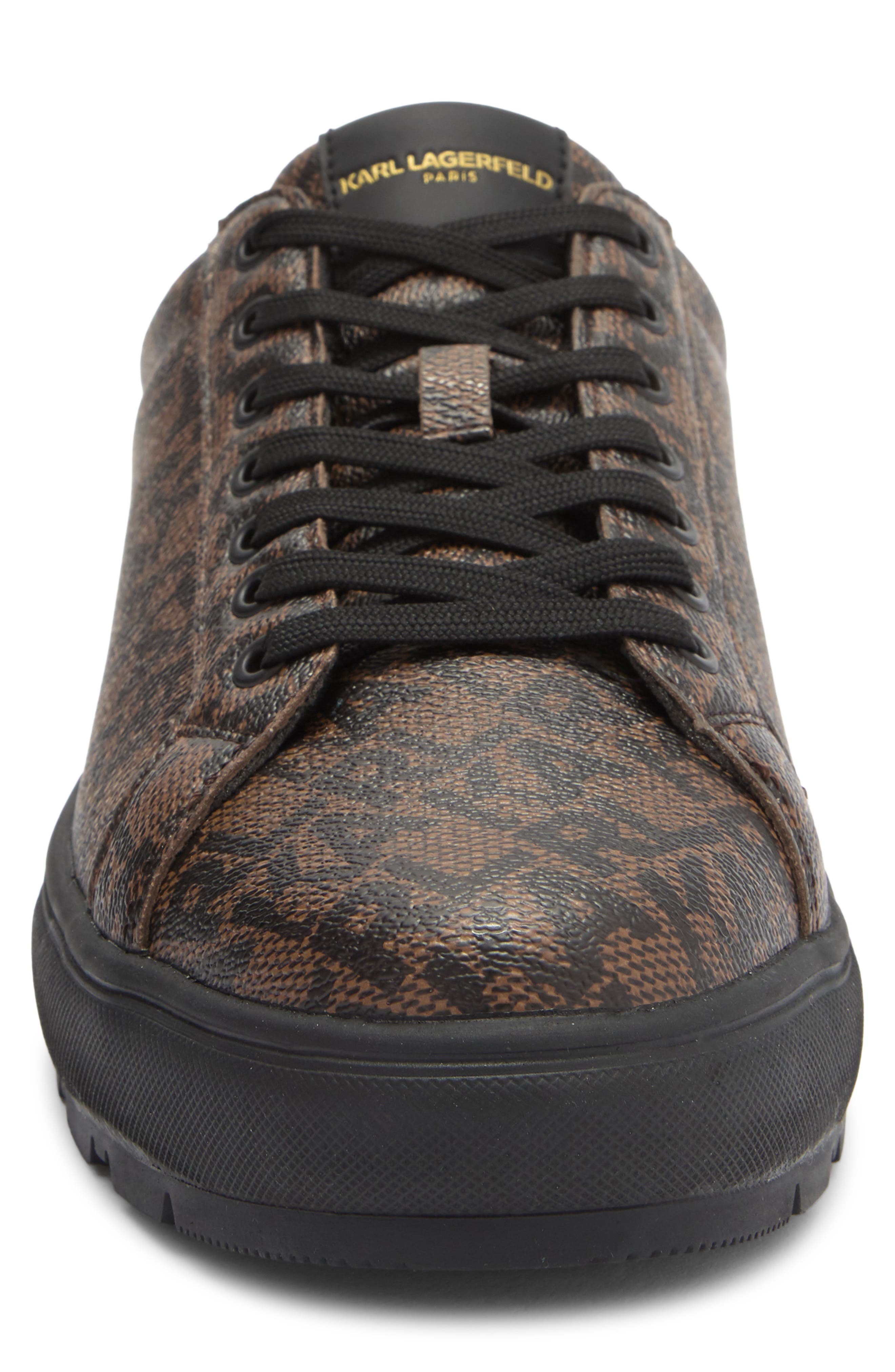Allover Logo Sneaker, Alternate, color, COGNAC/ BLACK