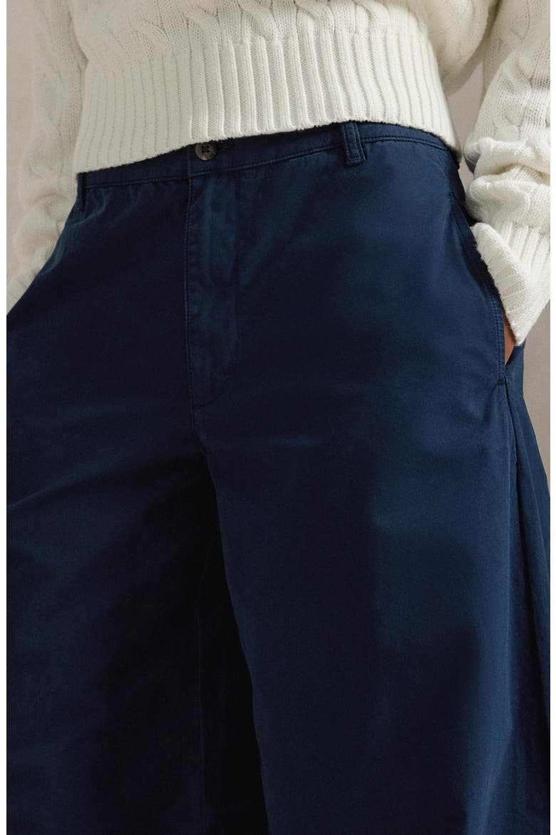 Poplin Wide Leg Pants, Alternate, color, NAVY