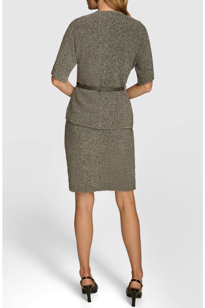 Bouclé Cardigan & Sheath Dress Set, Alternate, color, TIN HEATHER