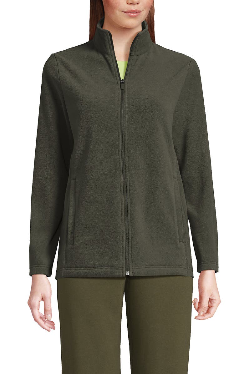 Lands' End Anyweather Fleece Full Zip Jacket, Main, color, Forest Moss Green