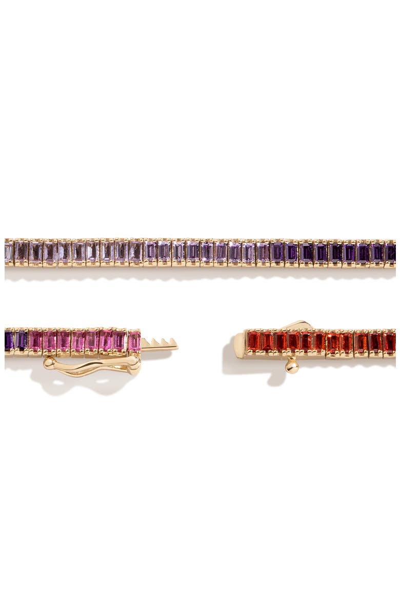 Pink Ombré Baguette Tennis Necklace, Alternate, color, Yellow