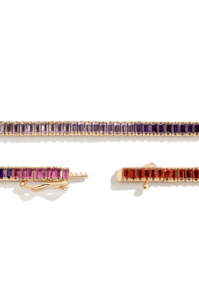 Aurate New York Pink Ombré Baguette Tennis Necklace, Alternate, color, Yellow