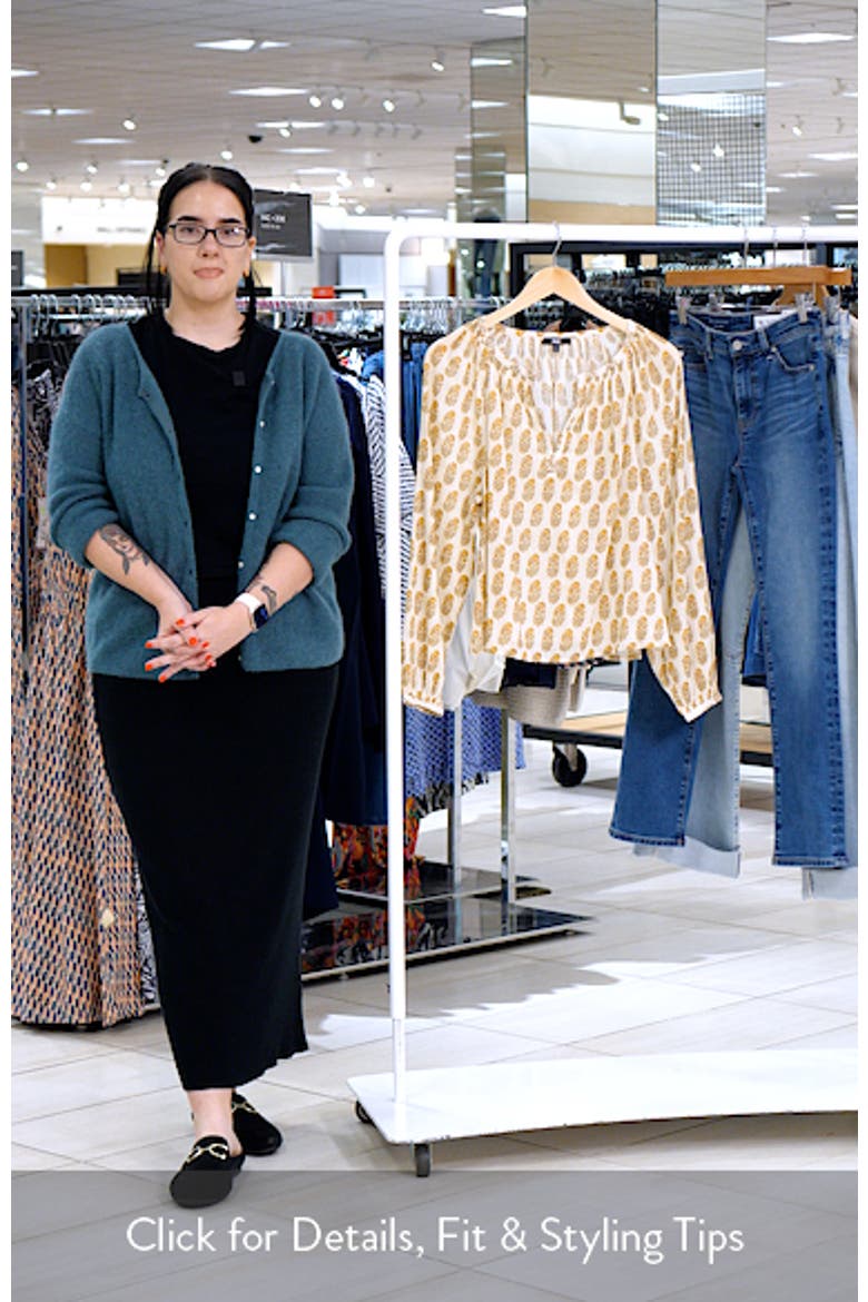 Olvera Print Cotton Split Neck Top video