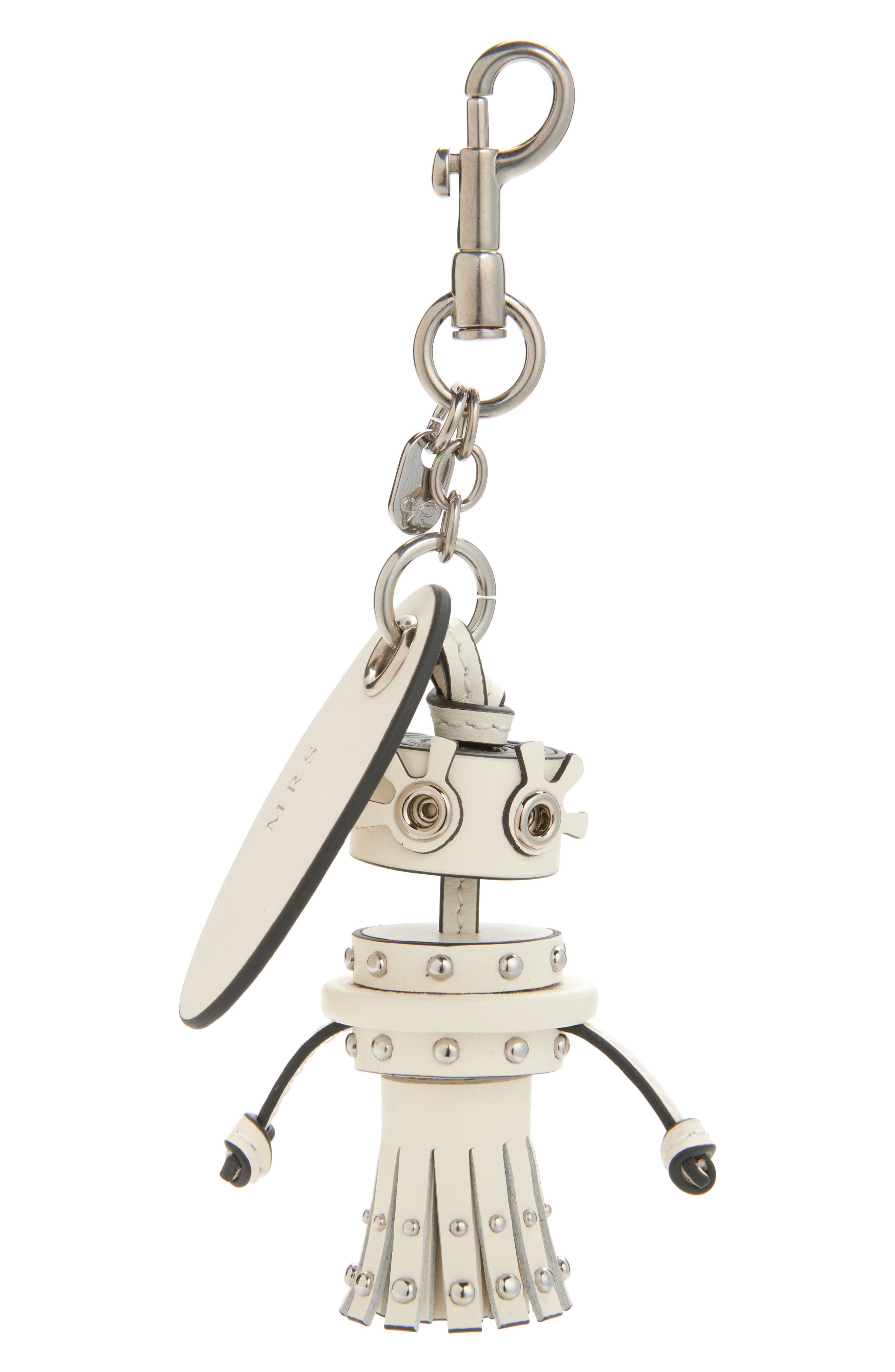 Anya Hindmarch Bride Leather Bag Charm, Main, color, Ivory