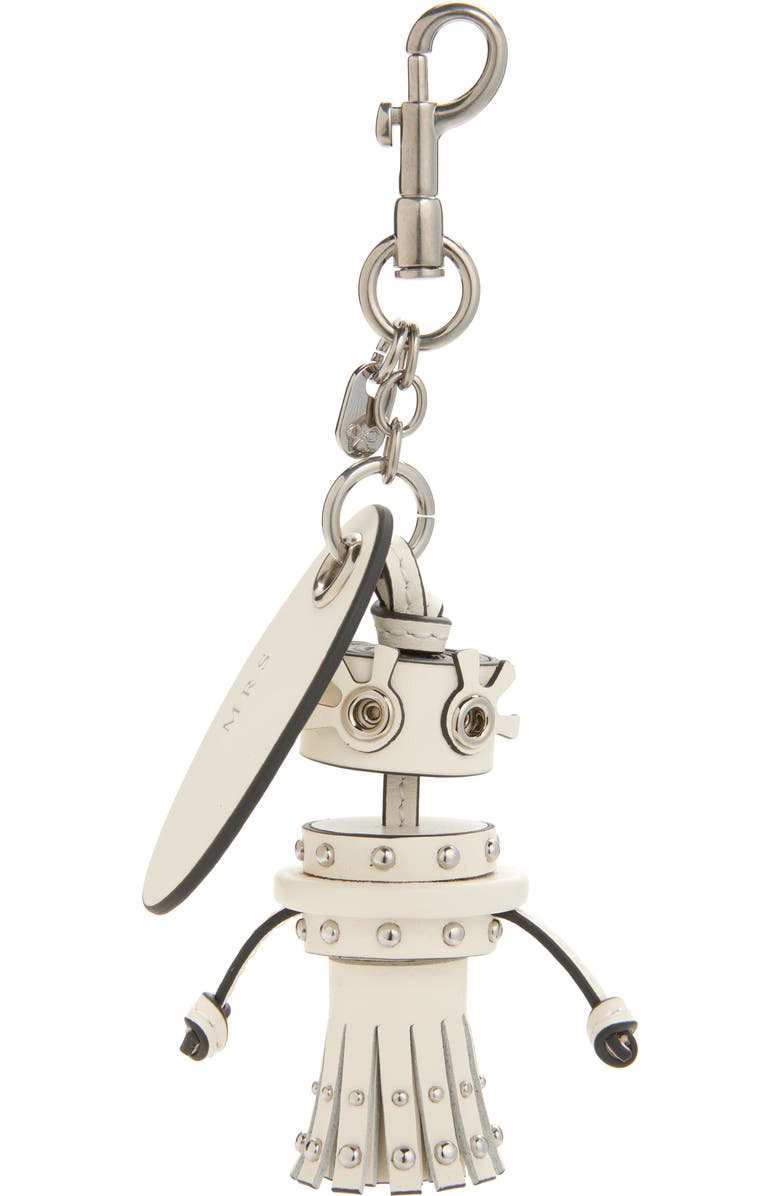 Anya Hindmarch Bride Leather Bag Charm, Main, color, Ivory