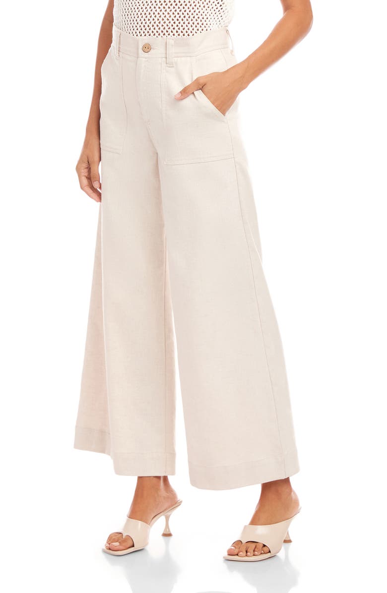 FIFTEEN TWENTY Ryder Wide Leg Cotton & Linen Blend Pants, Alternate, color,