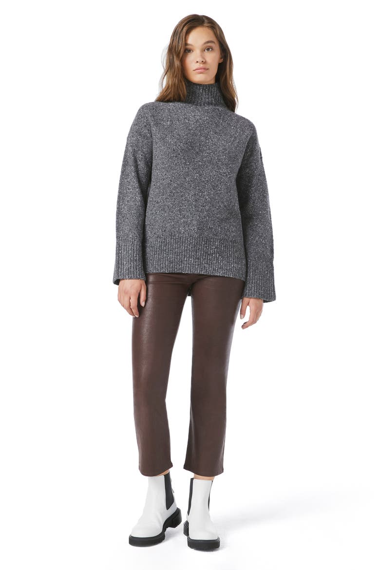 High/Low Turtleneck Sweater, Alternate, color, CHARCOAL MULTI