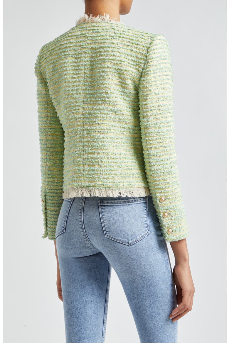 Angelina Fray Tweed Jacket, Alternate, color, LIGHT GREEN MULTI