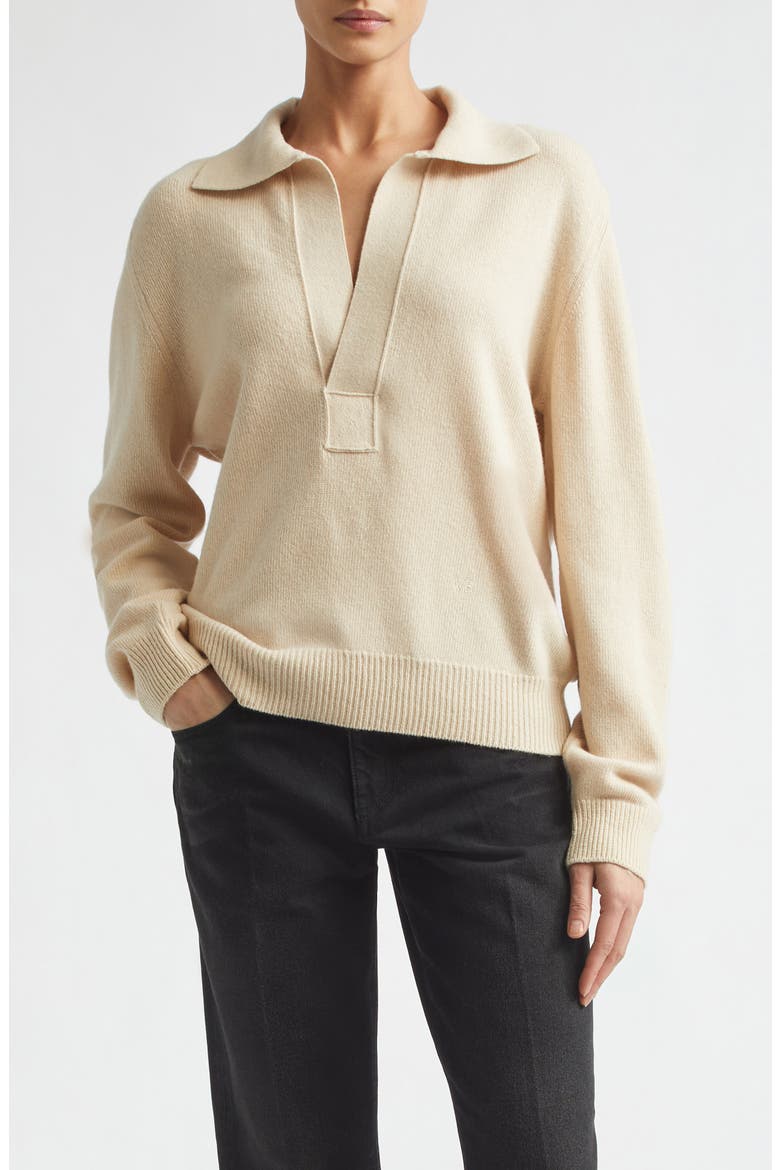 Merino Wool & Cashmere Polo Sweater, Main, color, ELDERFLOWER