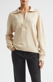 Victoria Beckham Merino Wool & Cashmere Polo Sweater