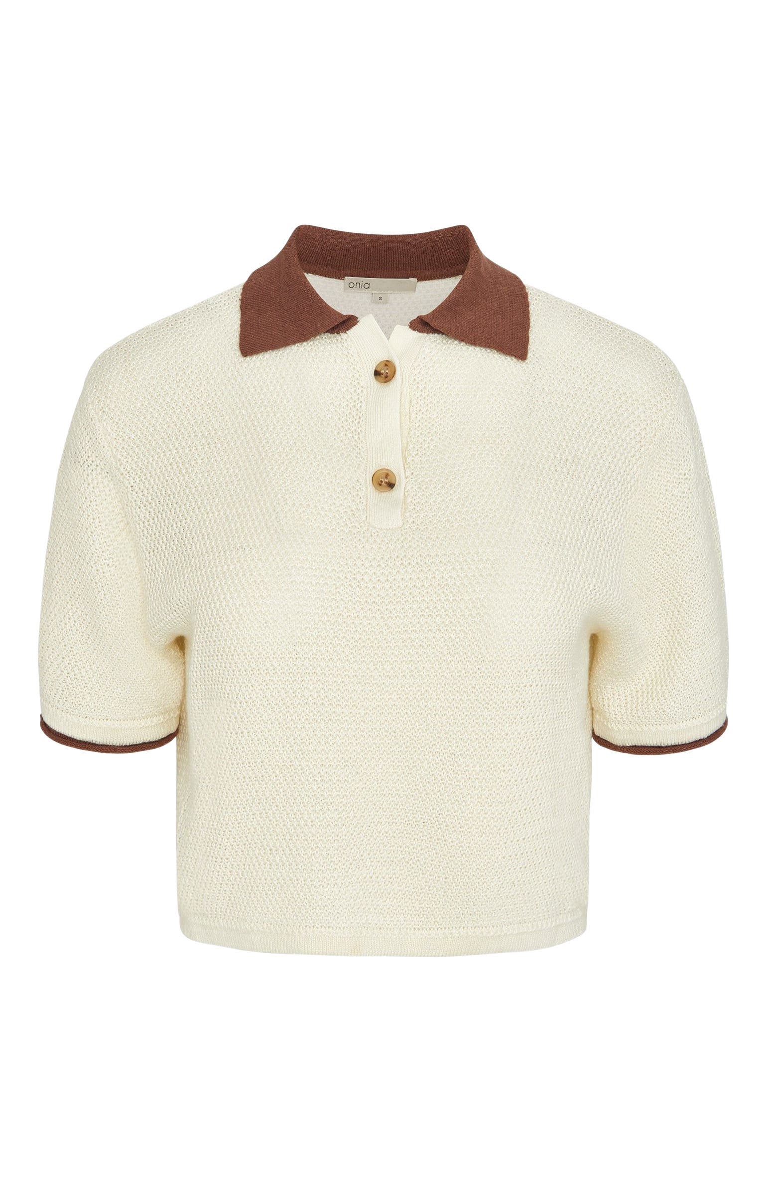 Cropped Knit Polo - image 2