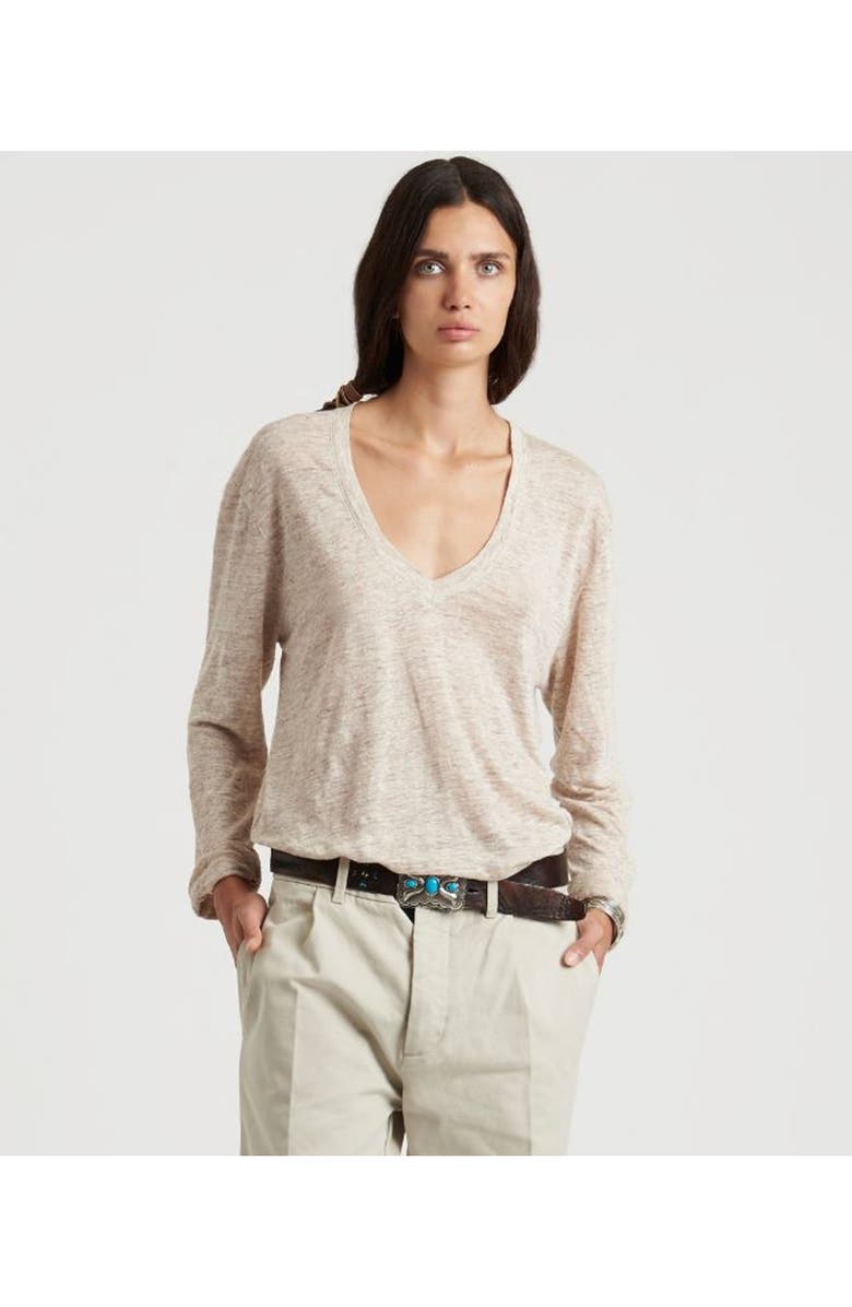 Fortela Long Sleeve Linen T-Shirt, Alternate, color, Grey