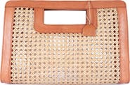 Jelavu Delmar Rattan & Leather Frame Clutch