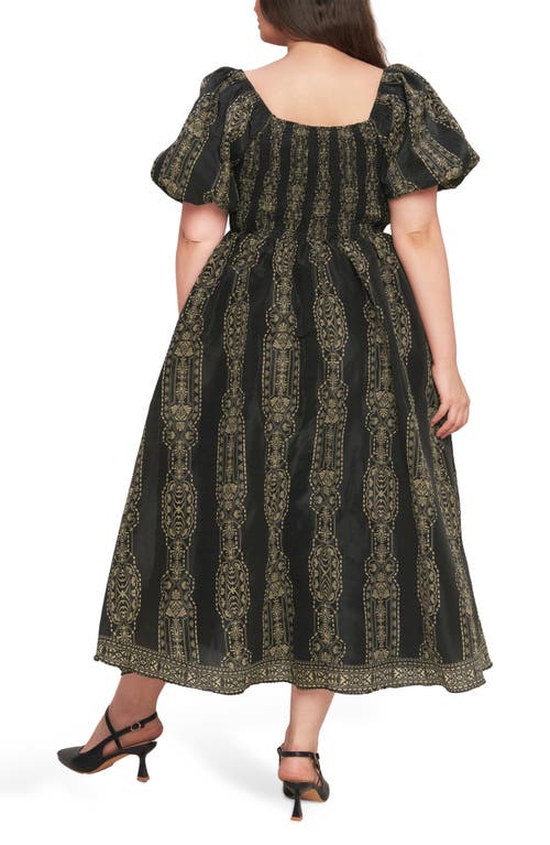 Flying Tomato Puff Sleeve Midi Dress In Brown