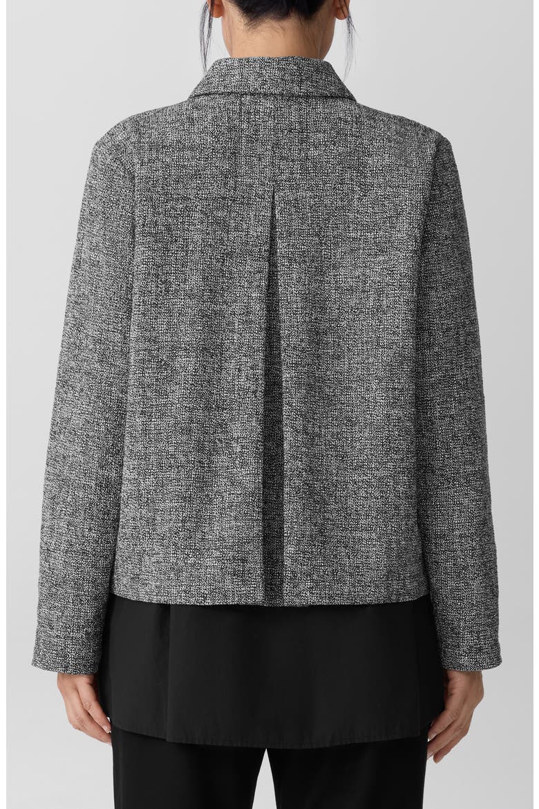 Collar Front Zip Stretch Organic Cotton Jacket, Alternate, color, BLACK/ WHITE