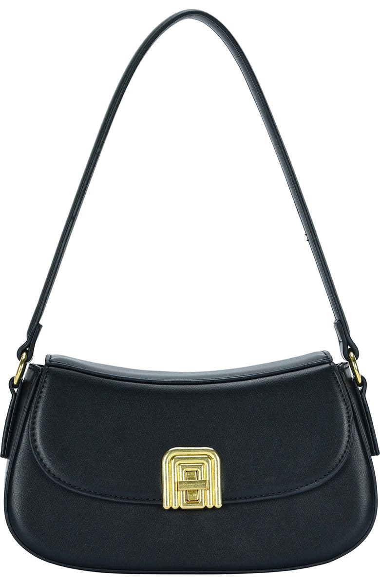 MMS Design Studio Buckle Flap Shoulder Bag, Main, color, Black